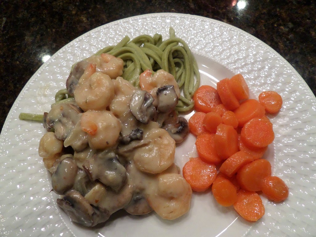 My Love Affair With Olive Oils: Mushrooms and Shrimp in a Cream Sauce
