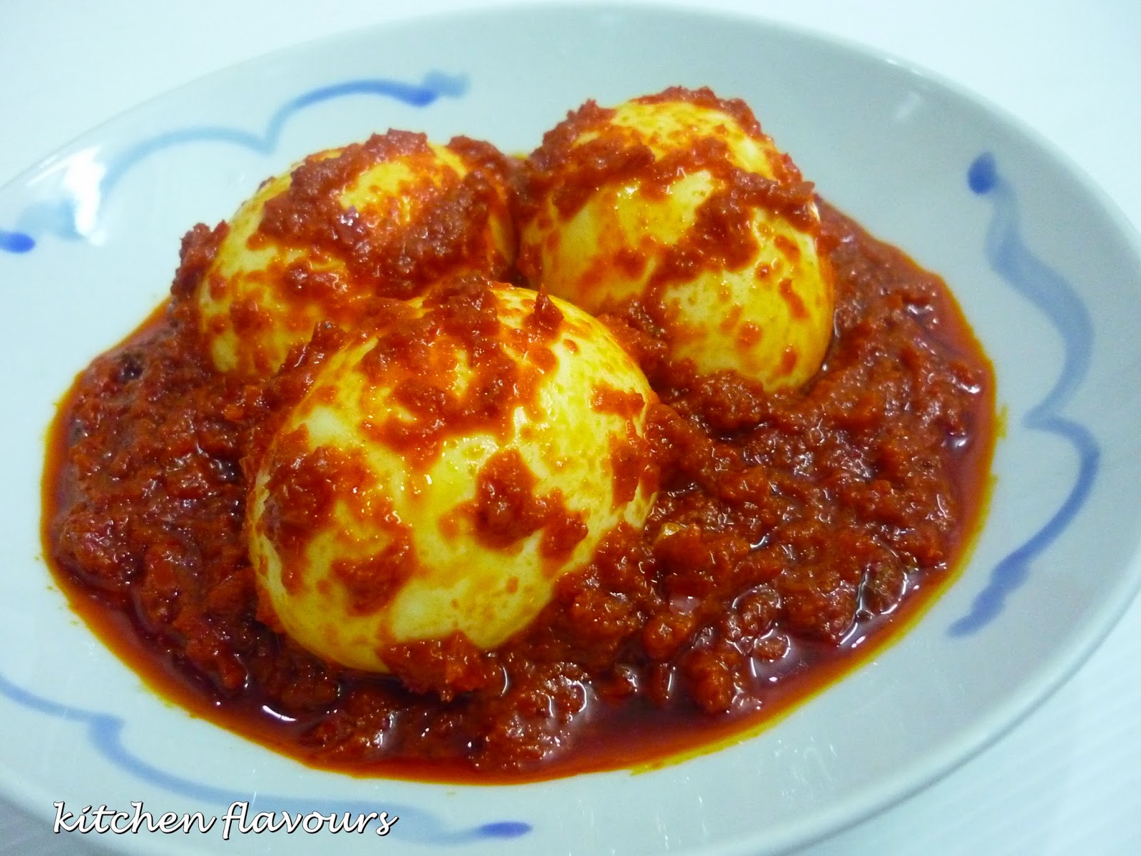 kitchen flavours Sambal Telur (Egg Sambal) Recipes, Savory snacks