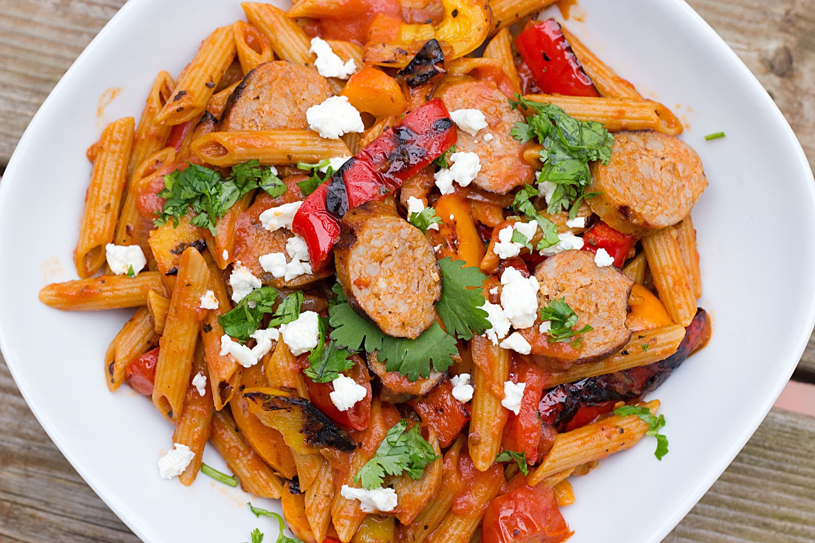 fabulous fridays Spicy Penne Rigate with Sausage and Peppers