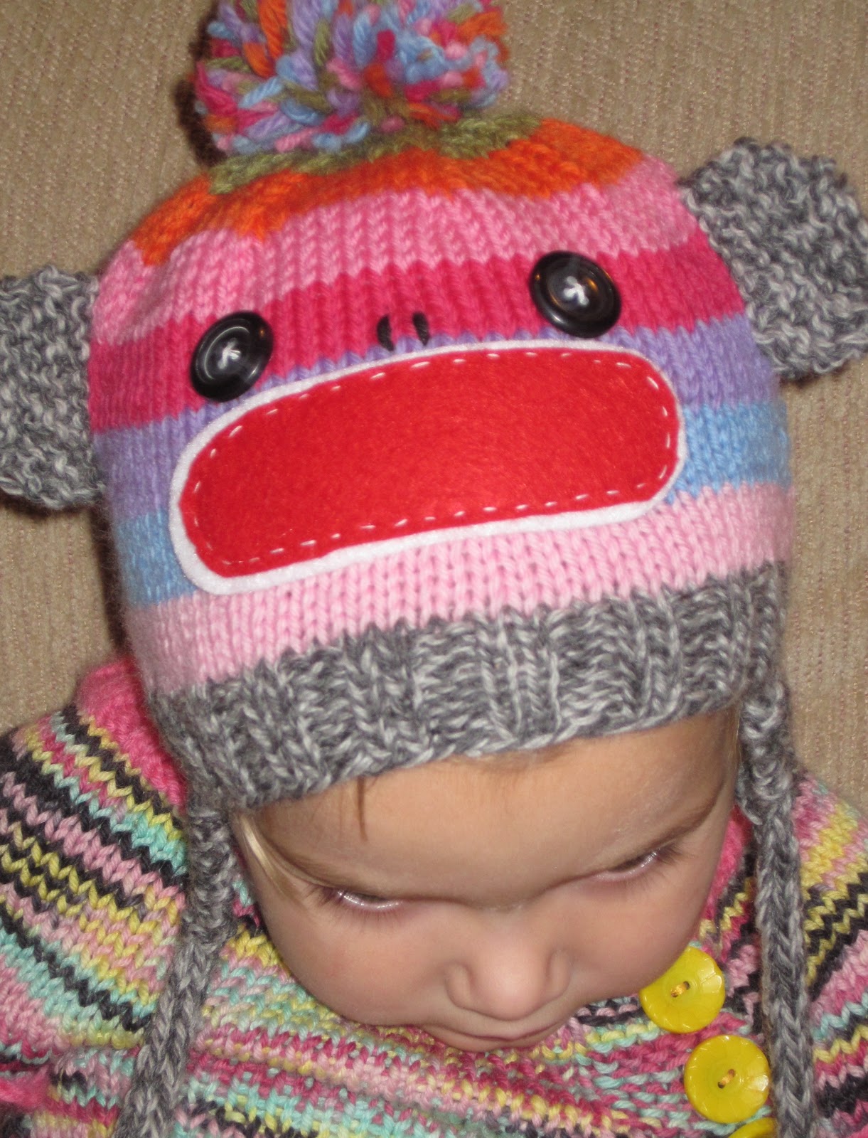 the vintage umbrella Sock Monkey Hat