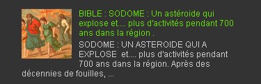 BIBLE : SODOME : Un astéroide qui explose et.... plus d'activités pendant 700 ans dans la région .