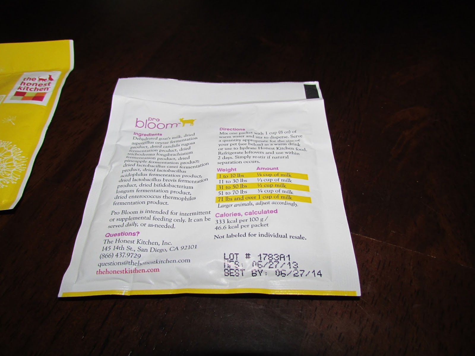 My Rotten Dogs The Honest Kitchen Pro Bloom Instant Goat S Milk