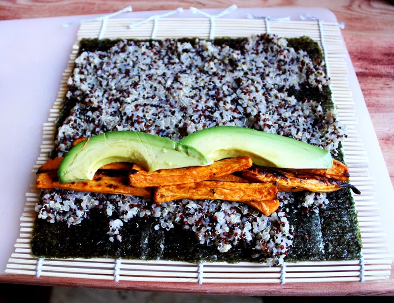 Oppskrift Vegan Maki Sushi Uten Fisk Quinoa Søtpotet Avokado Selleristang