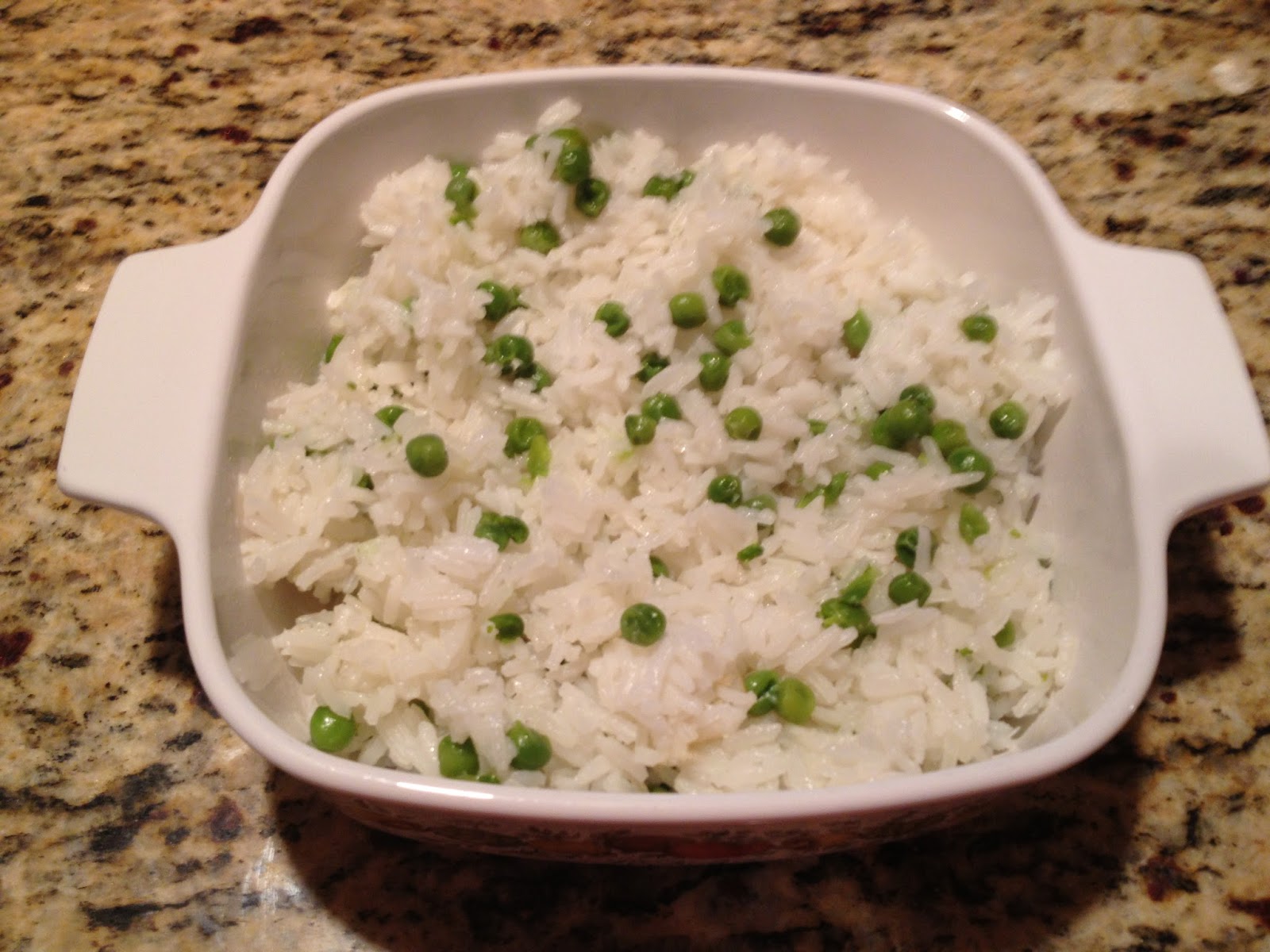 Plant Based Living Vegan MoFo Day 19 white rice with green peas