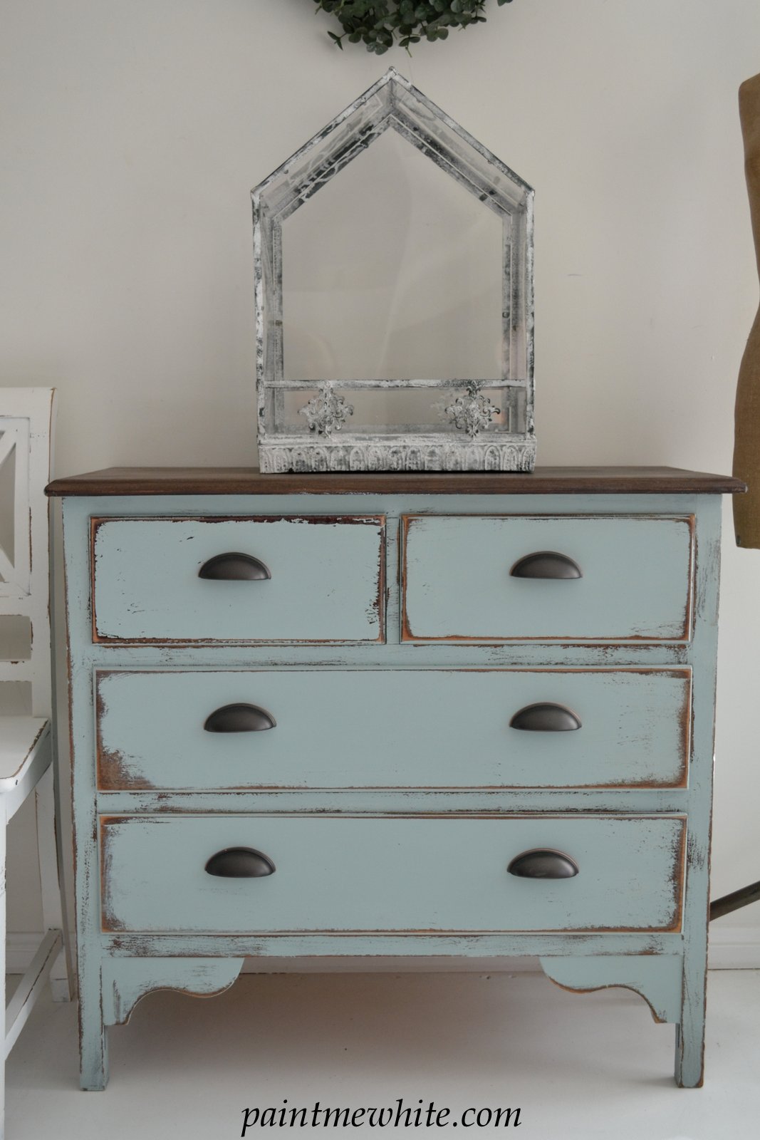 Coastal Blue Dresser Paint Me White
