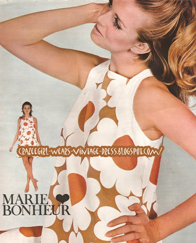 Marie Bonheur dress - 1968 flower floral sleeveless 60s 1960