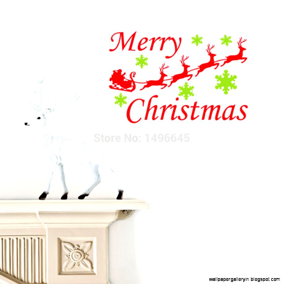 Removable DIY 2pcs Adesivo De Parede Merry Christmas Wall Stickers Removable DIY 2pcs Adesivo De Parede Merry Christmas Wall Stickers