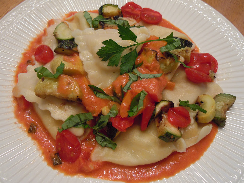 Gourmet Girl Cooks Grilled ChickenMozzarella & Grilled Veggie Ravioli
