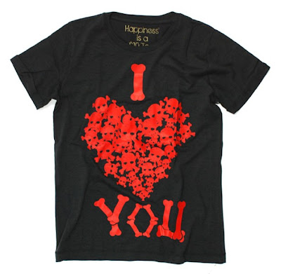 tshirt happiness i love you skulls