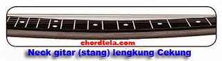 Neck gitar (stang) lengkung cekung