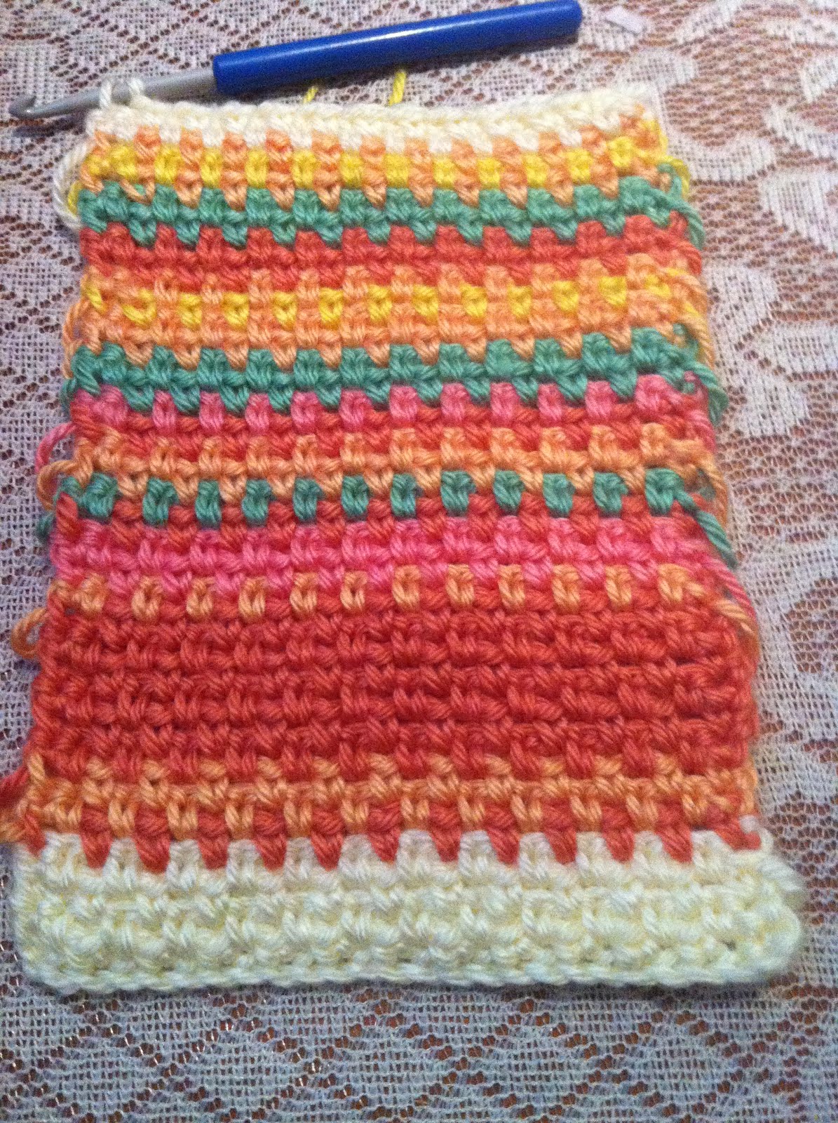 Contented Crochet: Bernat CAL: Temperature Scarf-January