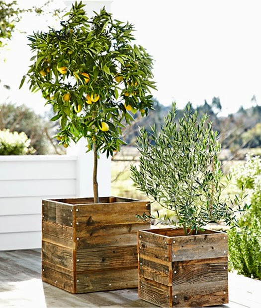 reclaimed wood planters