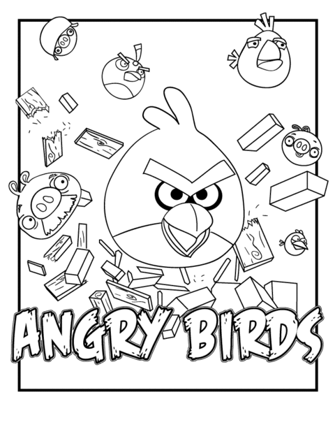 Angry Birds Space Coloring Pages title=