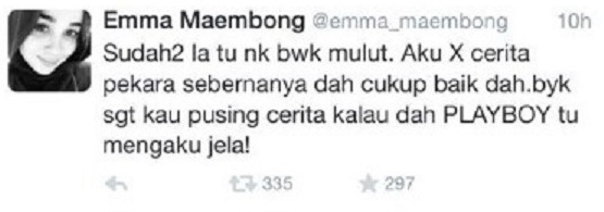 ‘Dah PLAYBOY Mengaku Jelah’ – Emma Maembong Zizan Razak Playboy