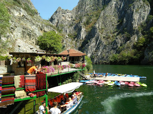 Boating station on Matka lake for tourists.