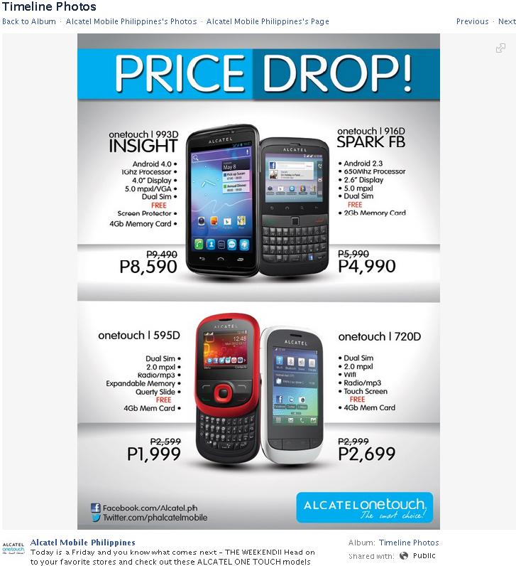 993D, 916D, 595D and 720D Price Drop by Alcatel Mobile Philippines