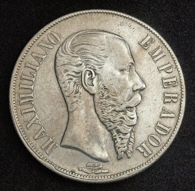 Mexican Empire Maximilian Silver Peso coin