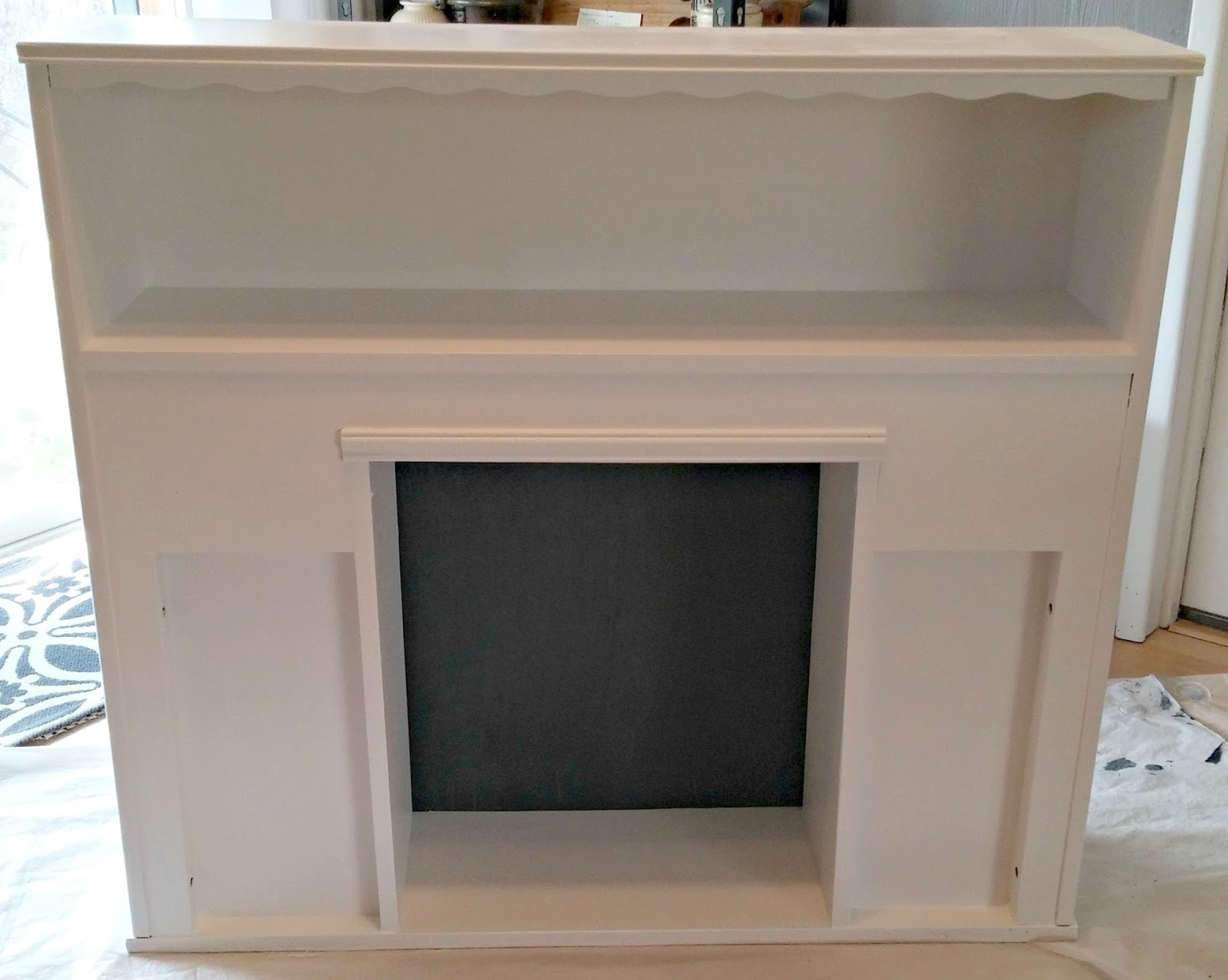 DIY Faux Fireplace Headboard Makeover Little Vintage Cottage