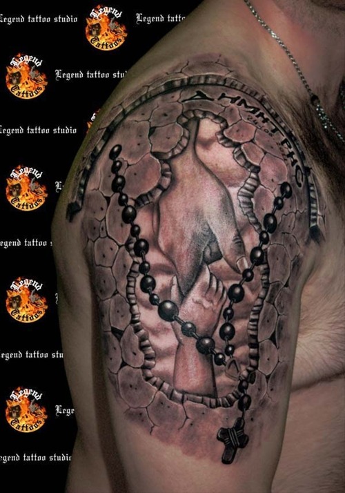 great 3d religious tattoos on half sleeve great 3d religious tattoos on half sleeve