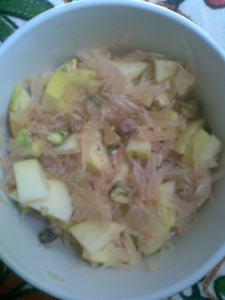 pear and grapefruit salad with pistachios