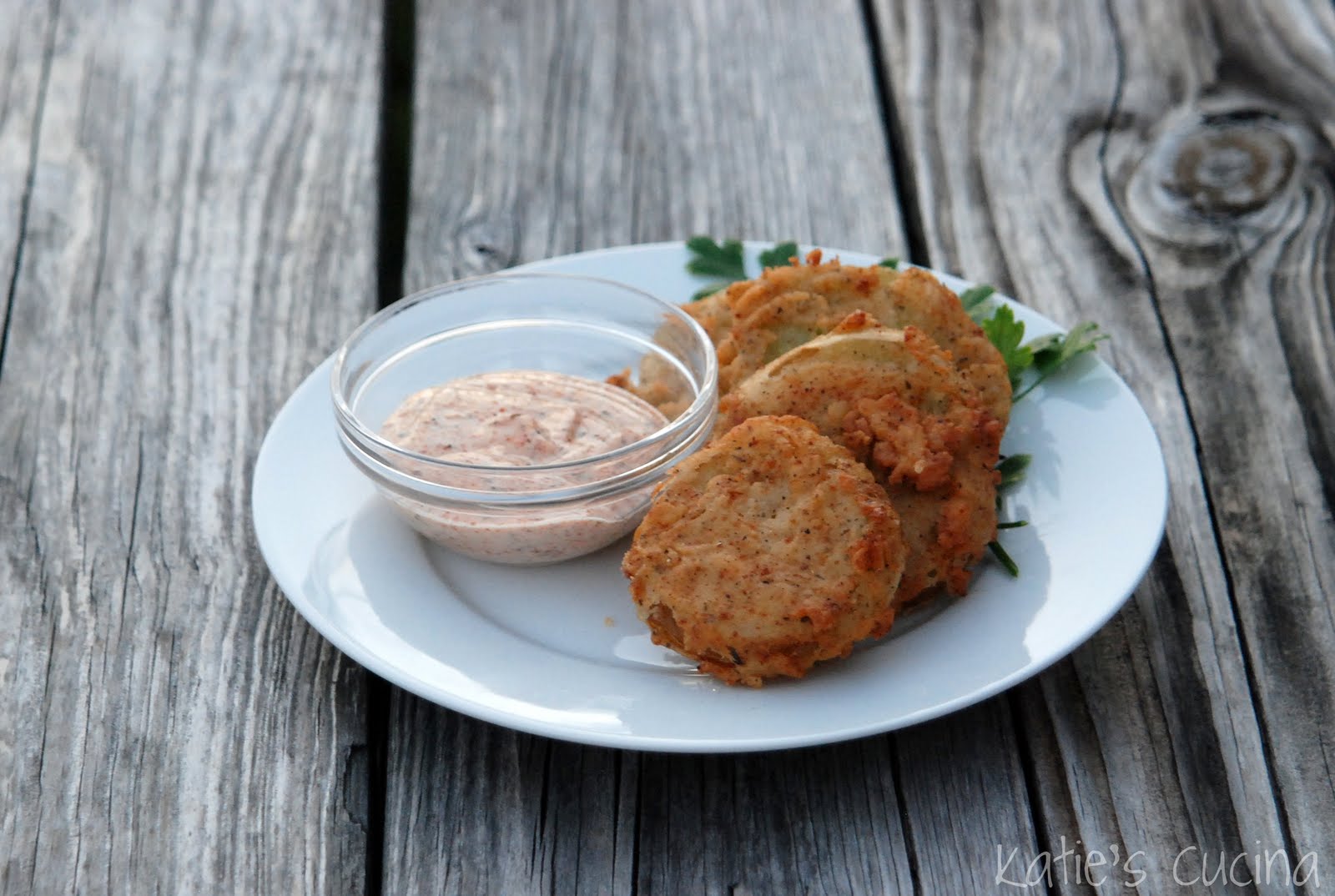 Fried Green Tomatoes with Cajun Ranch Dipping Sauce Katie's Cucina