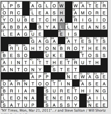 Rex Parker Does the NYT Crossword Puzzle: Winter autobahn hazard / MON