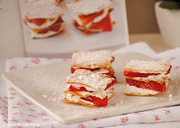 Mil hojas de wantun con fresas y crema de mascarpone 