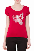 Tricou rosu din jerse model T1016 (Ama Fashion)