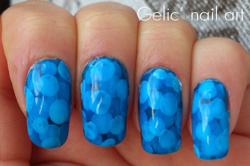 Gelic' nail art Blue Pond nail art