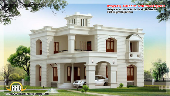 2950 square feet, 4 bhk flat roof home design