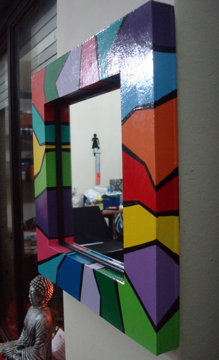 ARTECOLOR OBJETOS ESPEJOS HECHOS Y PINTADOS A MANO 30X 30 CM