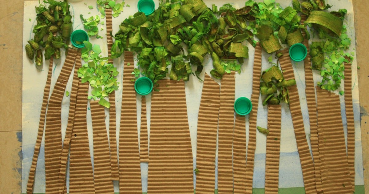 Preschool Crafts for Kids*: Earth Day Recycled Collage Forest Craft