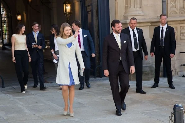 Hereditary Grand Duke Guillaume and Hereditary Grand Duchess Stéphanie, Prince Louis and Princess Tessy and Princess Alexandra and Prince Sébastien