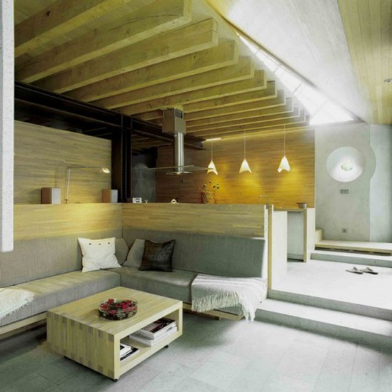 living room interior-decoration wooden furniture