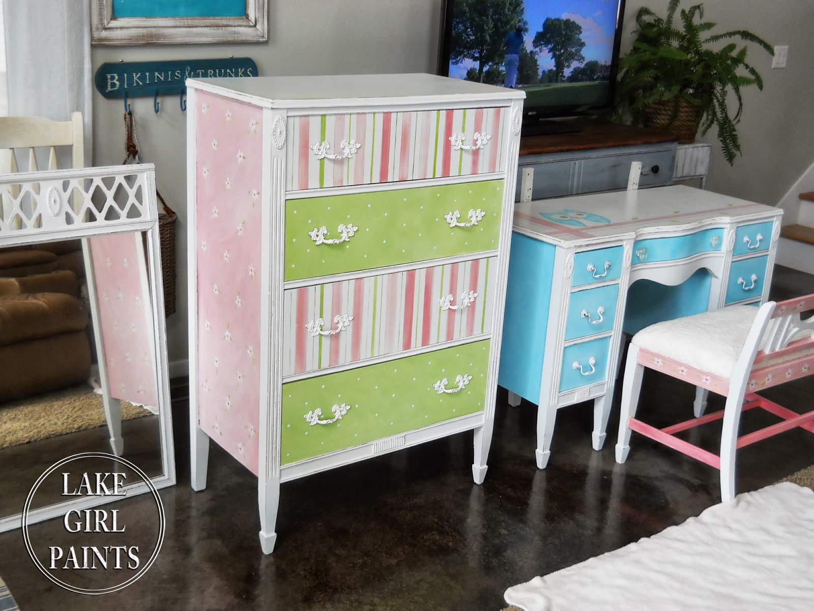Lake Girl Paints Girl S Painted Bedroom Furniture