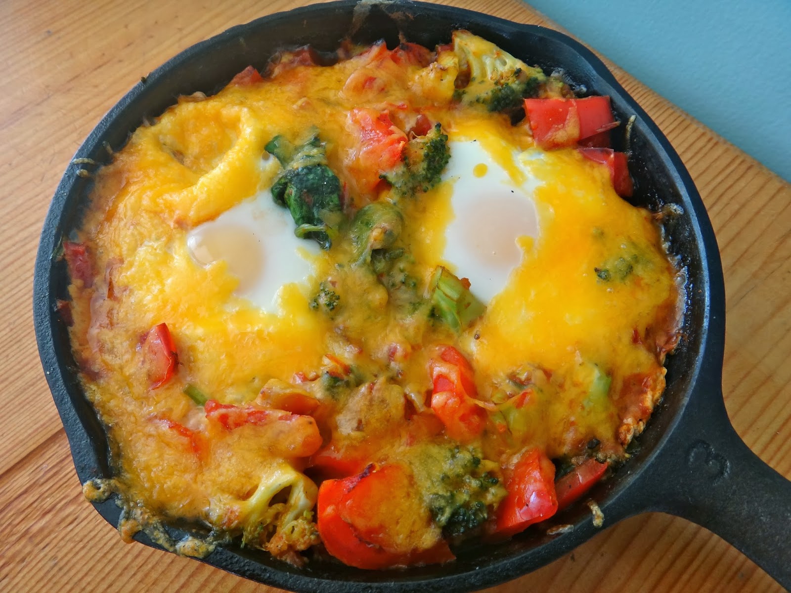 Salsa and Cheddar Baked Eggs