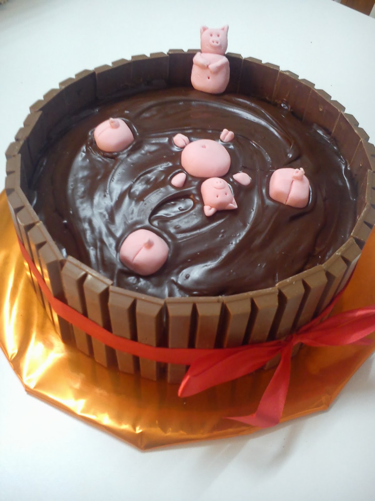 El desvan de los dulces TARTA CERDITOS KIT KAT