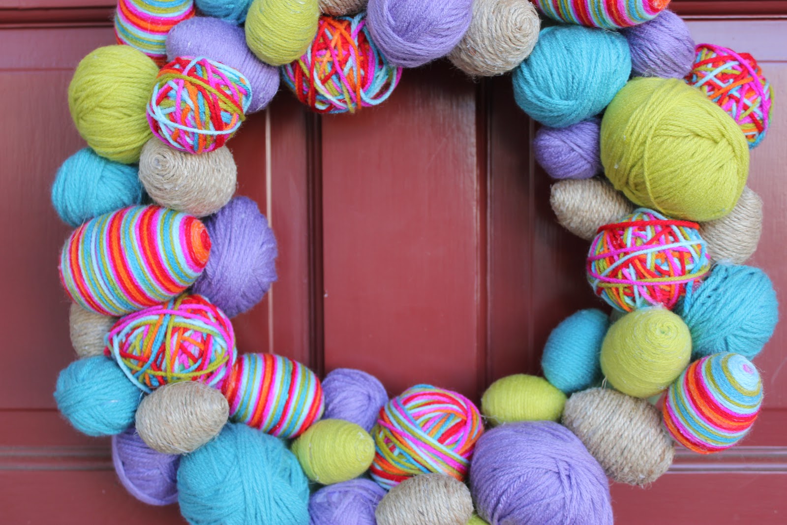 Little Miss Mommy Yarn Easter Egg Wreath