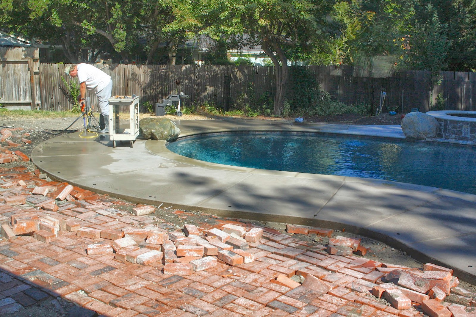 Backyard Update: Pool Fence & Brick Patio Completed - simply organized