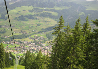 View of Lenk from the Lenk - Stoss gondola, Lenk, Switzerland