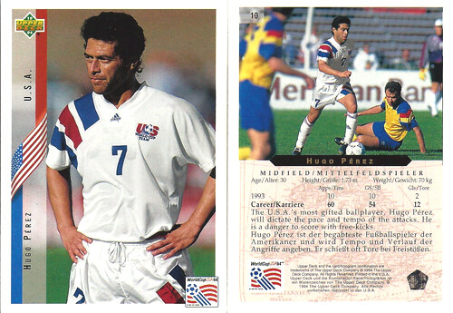 TAMPA BAY ROWDIES APPRECIATION BLOG (1975 to 1993): Rowdies Memorabilia - Hugo  Perez 1994 Upper Deck World Cup Card