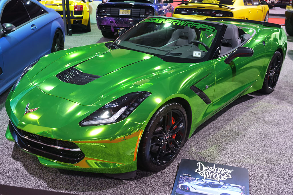 Chrome Green Corvette Stingray by Designer Wraps
