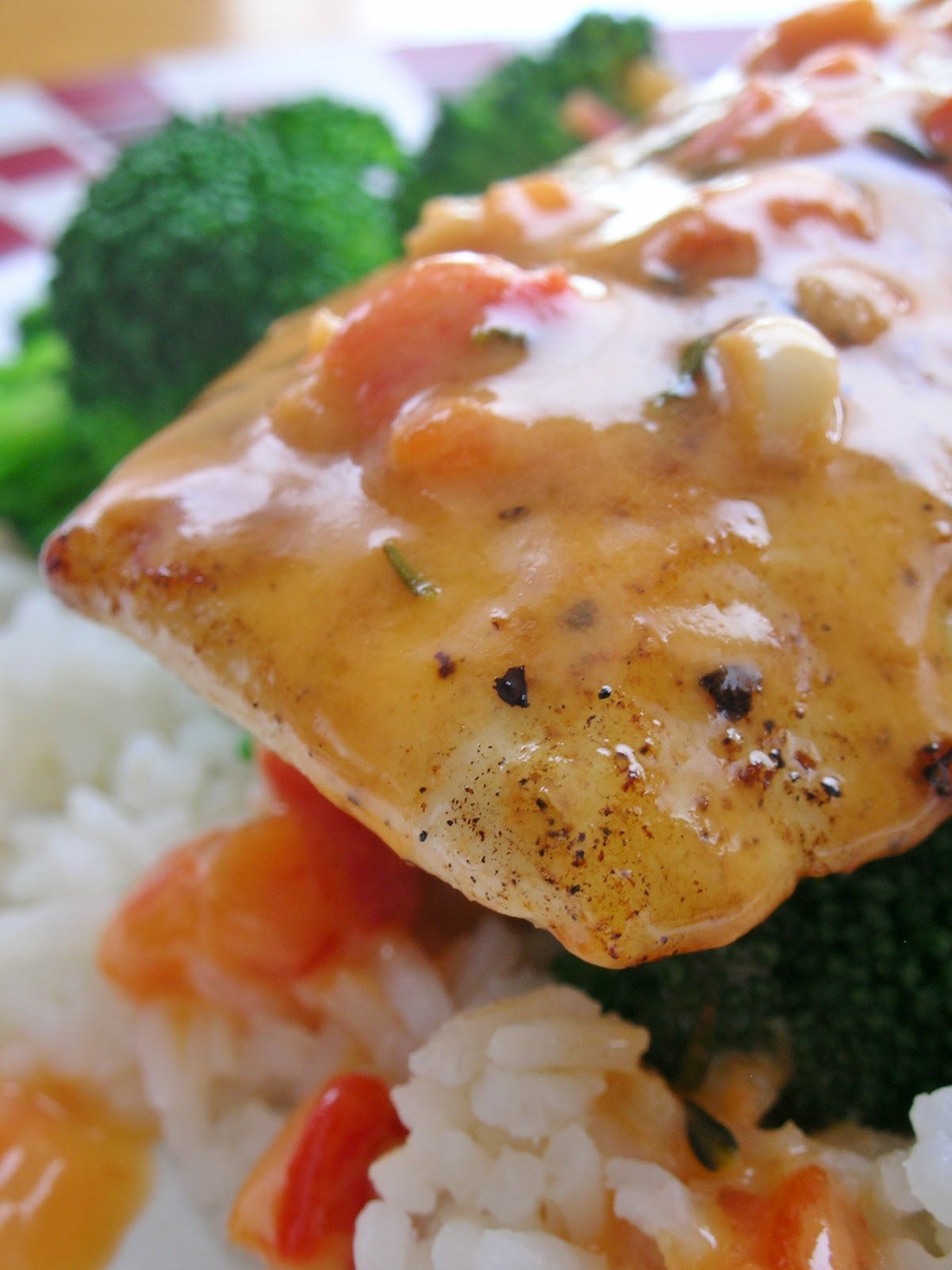 Basil PanSautéed Halibut with Roasted Red Pepper Beurre Blanc