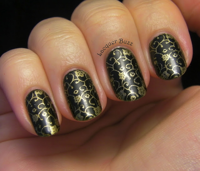 Golden Rose Nail Art