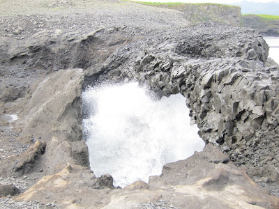 Water gush at Dyrholaey, Iceland