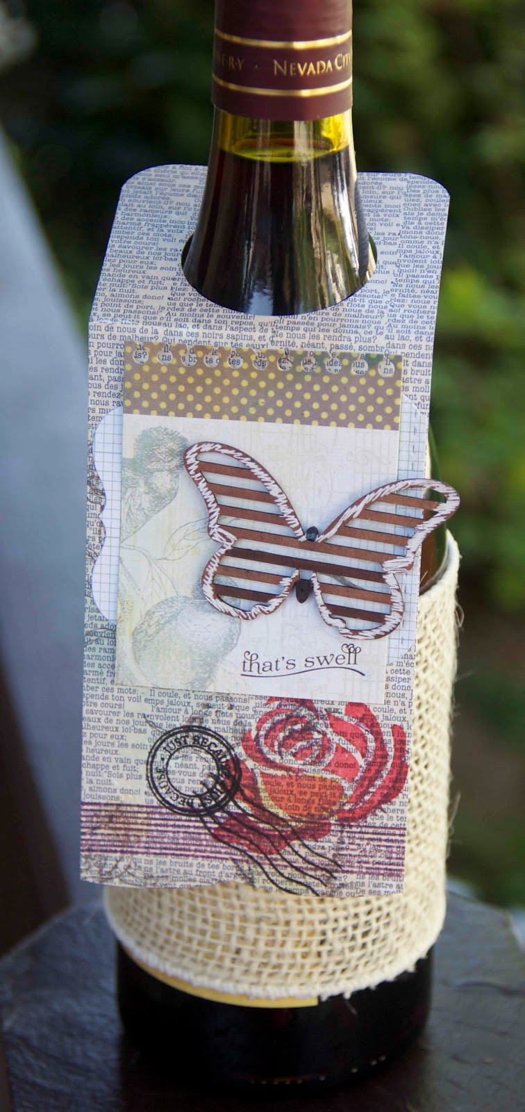 Homemade Cards by Erin that's swell wine bottle label