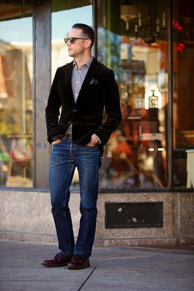 Jacob Kraz Porter un blazer de velours Style casual en ville