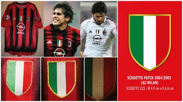 Football Teams Shirt And Kits Fan Scudetto Patch Ac Milan 2004 05
