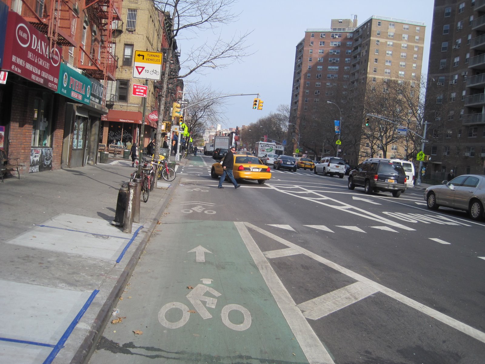 rEvolving Transportation New York City Bike Lane and Mixing Zone (Left