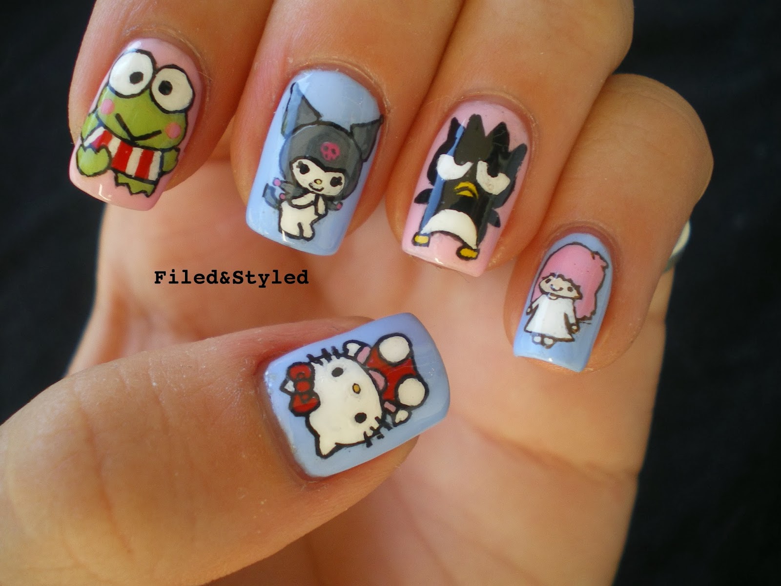 Easy Hello Kitty Nail Art for Short Nails - wide 2